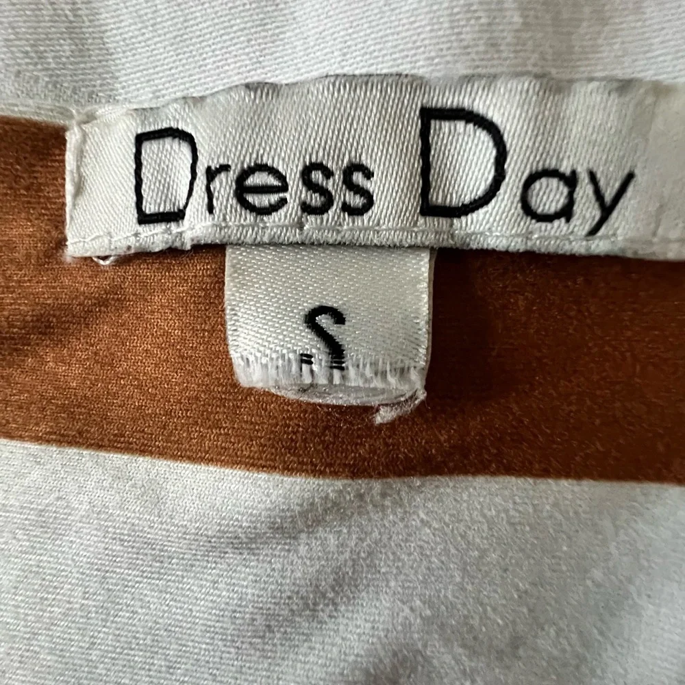 Striped Brown and White Jumpsuit - Picture 5 of 5